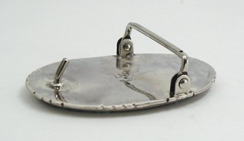 Zuni Sterling Silver Stone Inlay belt buckle