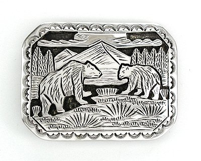 Navajo Sterling Silver Horse belt buckle