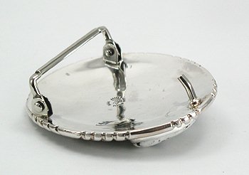 Navajo Sterling Silver white turquoise belt buckle