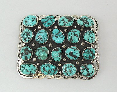Navajo Sterling Silver Turquoise Turquoise belt buckle 