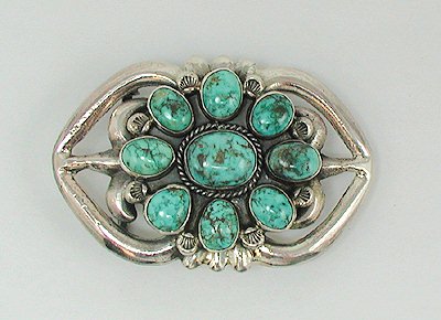 Navajo Sterling Silver Turquoise Turquoise belt buckle 