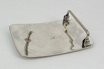 Navajo Sterling Silver Turquoise Overlay Medicine Bear belt buckle 
