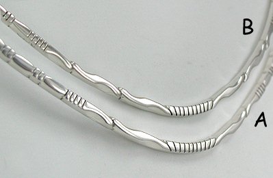 Hand made Native American Indian Jewelry; Navajo Sterling Silver collar