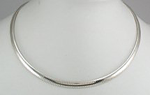 Sterling Silver Dome Omega Necklace