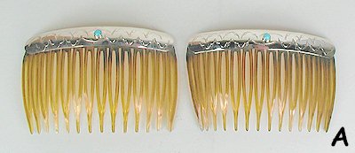 Navajo Sterling Silver Hair Combs
