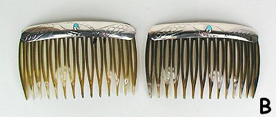 Navajo Sterling Silver Hair Combs