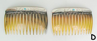 Navajo Sterling Silver Hair Combs