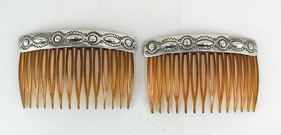 Navajo Sterling Silver Hair Combs