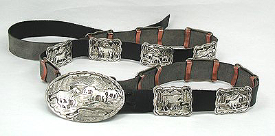 Navajo Sterling Silver Horse belt buckle