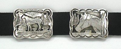 Navajo Sterling Silver Horse belt buckle