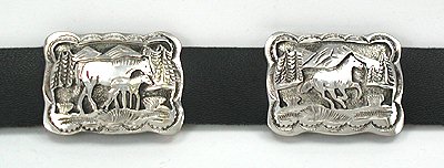 Navajo Sterling Silver Horse belt buckle