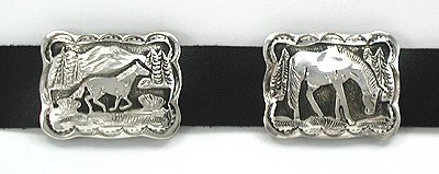 Navajo Sterling Silver Horse belt buckle