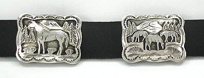 Navajo Sterling Silver Horse belt buckle