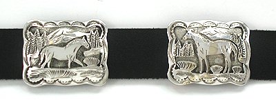 Navajo Sterling Silver Horse belt buckle