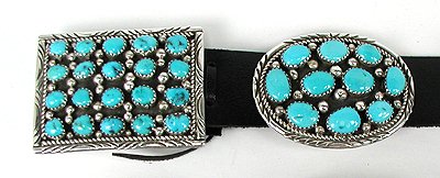Navajo Sterling Silver turqoise coral concha belt