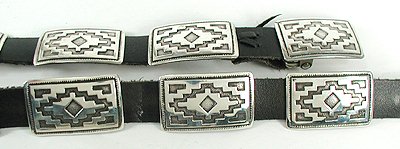 Navajo Sterling Silver overlay concha belt