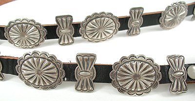 Navajo Sterling Silver overlay concha belt