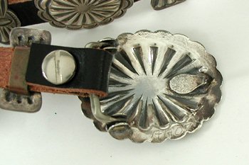 Navajo Sterling Silver overlay concha belt