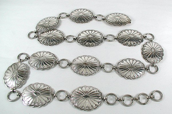 Navajo Sterling Silver concha belt