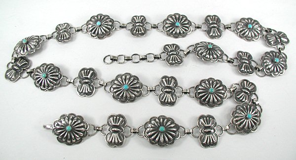 Navajo Sterling Silver concha belt