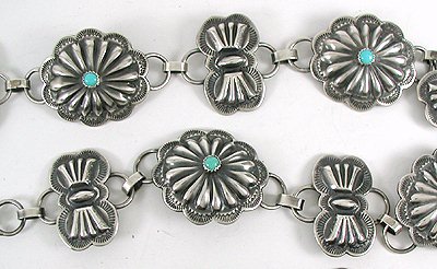 Navajo Sterling Silver concha belt