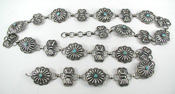 Navajo Sterling Silver concha belt