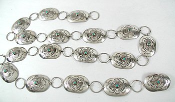 Navajo Sterling Silver concha belt
