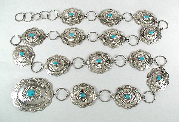 Navajo Sterling Silver concha belt