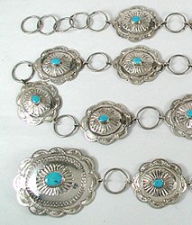 Navajo Sterling Silver concha belt