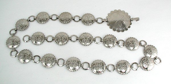 Navajo Sterling Silver concha belt