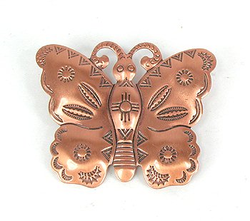copper butterfly pin
