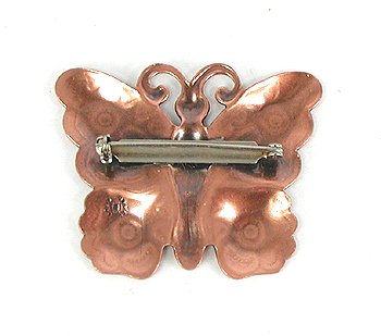 copper butterfly pin