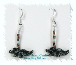 Navajo argite fox fetish earrings 