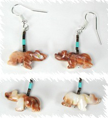 Navajo Bear Fetish Earrings