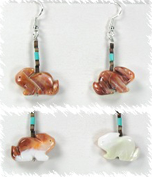 Navajo Rabbit Fetish Earrings