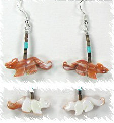 Navajo Mountain Lion Fetish Earrings