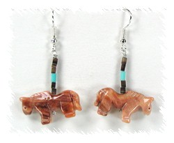 Navajo Horse Fetish Earrings