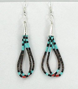 Zuni Catherdral Turquoise and Sterling Silver Earrings