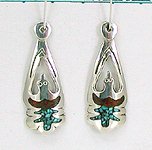 Navajo Onyx and Sterling Silver Earrings