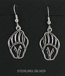 Native American Sterling Silver Bear Paw Earrings