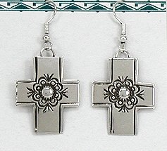 Navajo Catherdral Turquoise and Sterling Silver Earrings