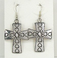 Navajo Sterling Silvercross  Earrings