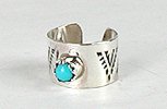 Navajo Turquoise and Sterling Silver Ear cuff