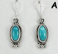 Zuni Catherdral Coral and Sterling Silver Earrings