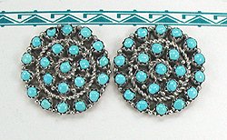 Zuni Catherdral Coral and Sterling Silver Earrings