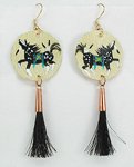 Native American Oglala Lakota rawhide horse spirit earrings