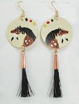Native American Oglala Lakota rawhide horse spirit earrings