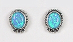 Navajo Opal and Sterling Silver Earrings