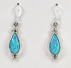 Navajo Opal and Sterling Silver wire Earrings