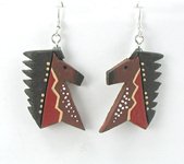 bone horse earrings